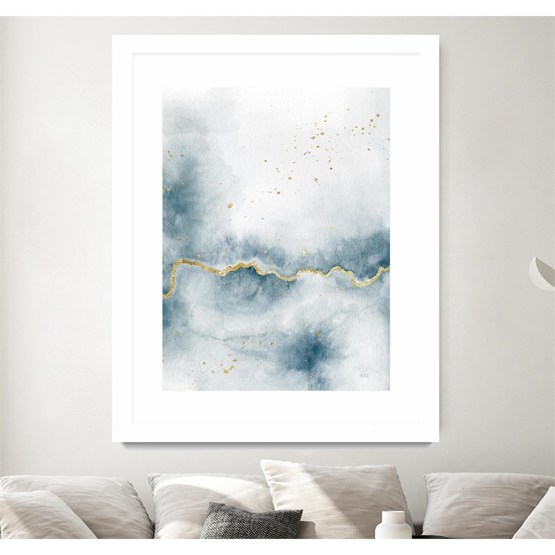 Giant Art 24x32 Flow with Gold III Matted and Framed in Multi-Color