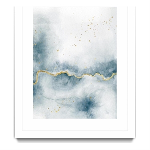 Giant Art 24x32 Flow with Gold III Matted and Framed in Multi-Color