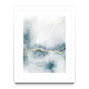 Giant Art 30x40 Flow with Gold III Matted and Framed in Multi-Color