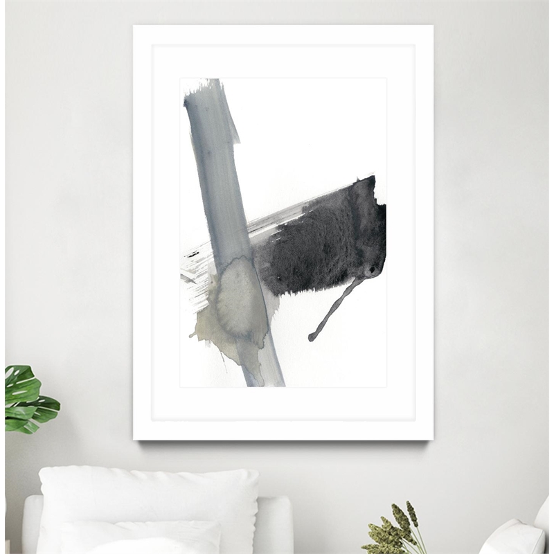 Giant Art 24x36 Kinetic Grid IV Matted and Framed in Multi-Color
