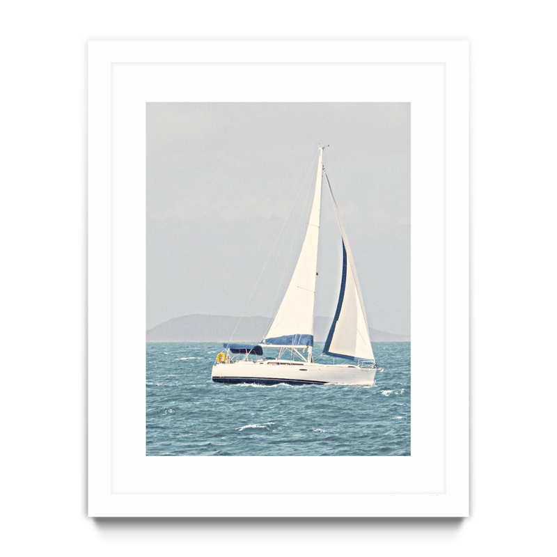 Giant Art 24x32 Sailing The Ocean Matted and Framed in Multi-Color