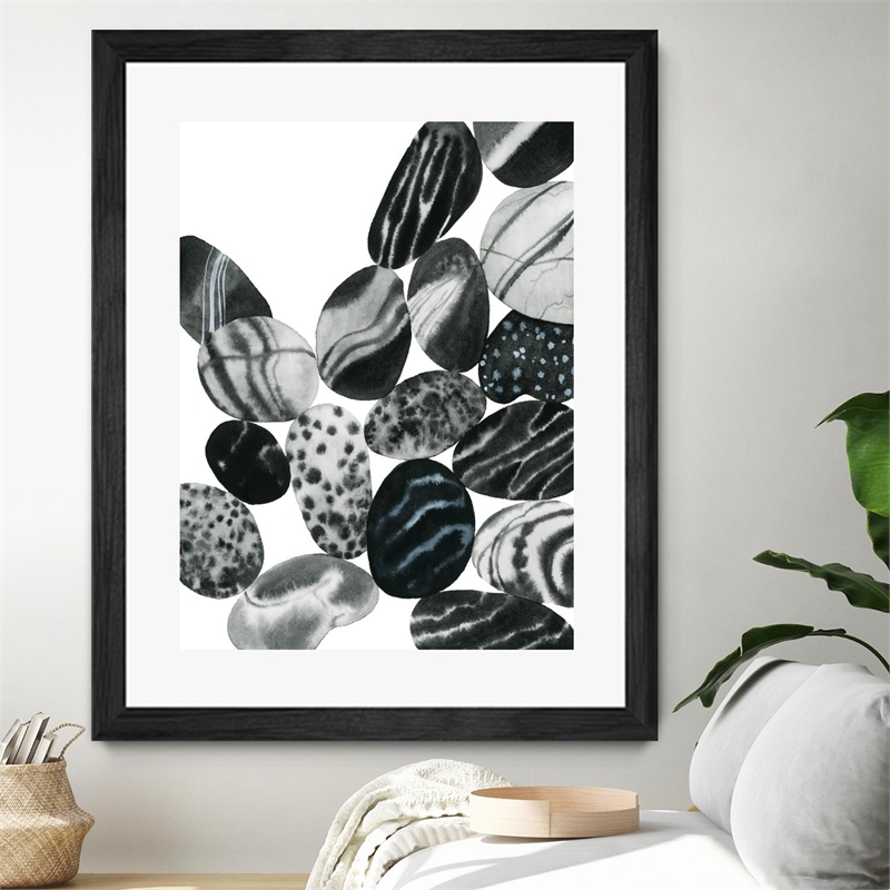Giant Art 24x32 Dalmatian Rocks II Matted and Framed in White