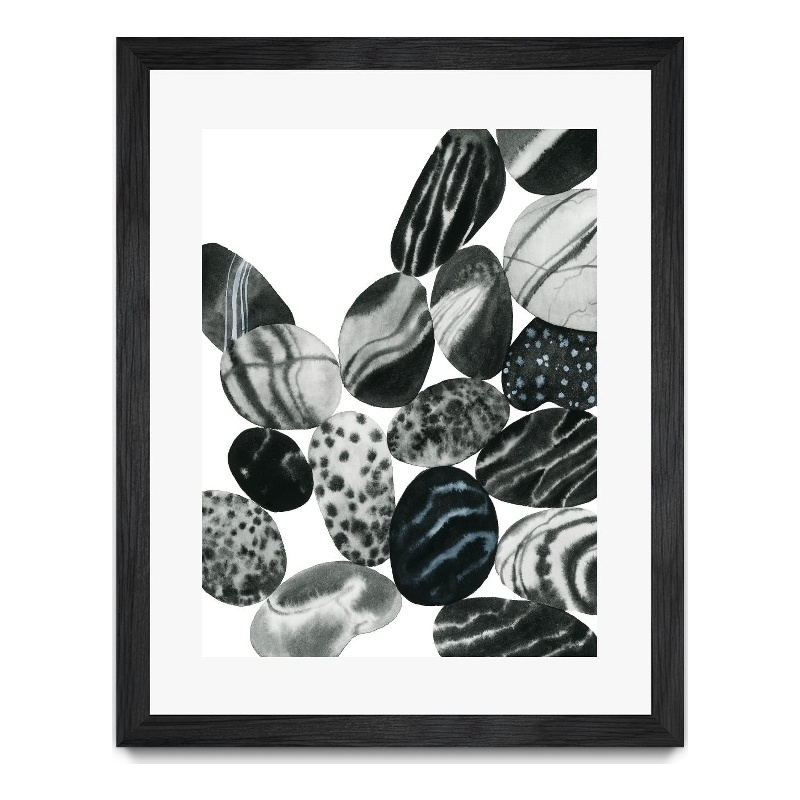 Giant Art 30x40 Dalmatian Rocks II Matted and Framed in White