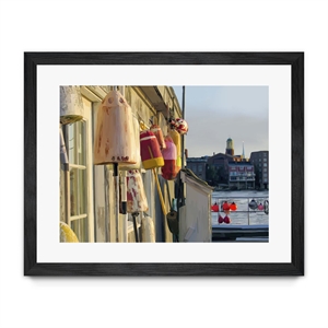 Giant Art 32x24 Hut on Badgers Island II Matted and Framed in Pink