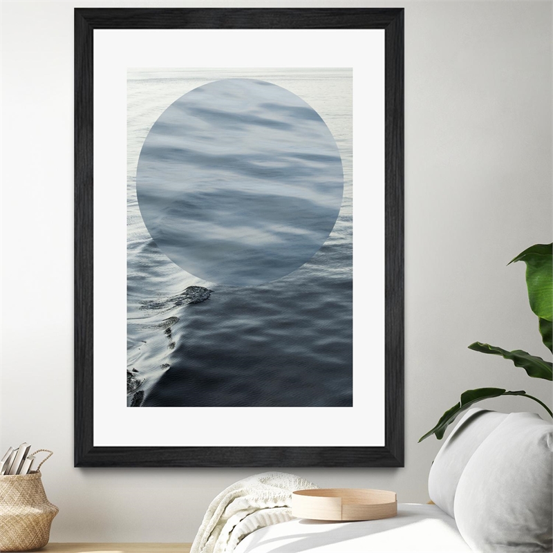 Giant Art 24x36 Round Geometric Matted and Framed in Multi-Color