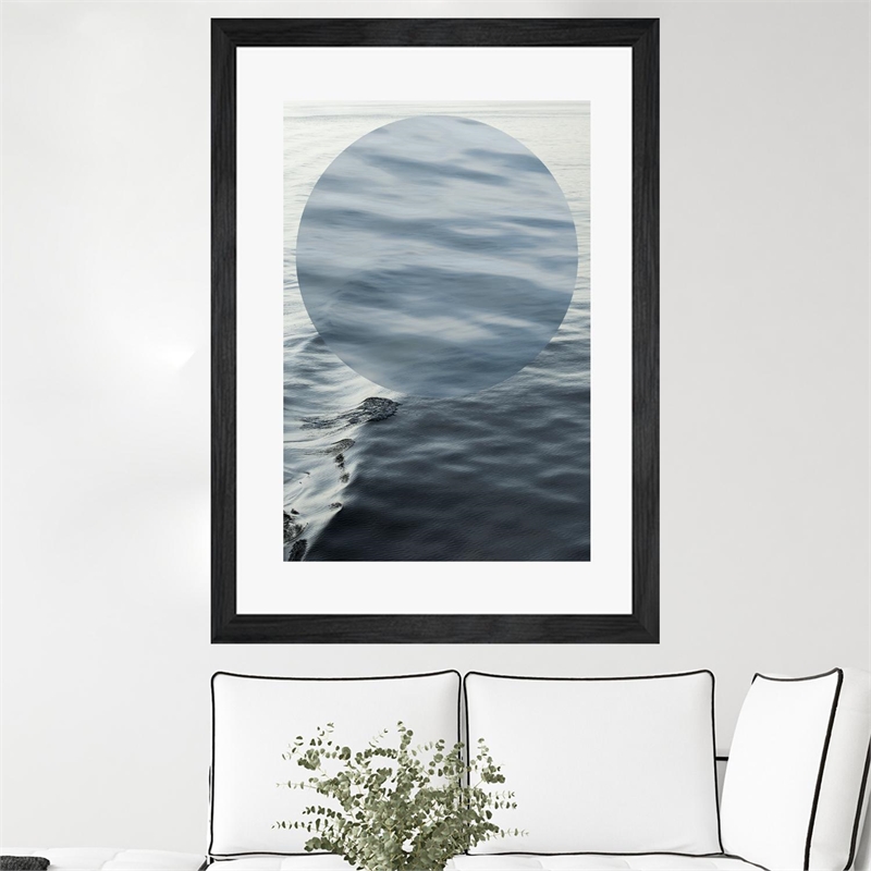 Giant Art 24x36 Round Geometric Matted and Framed in Multi-Color