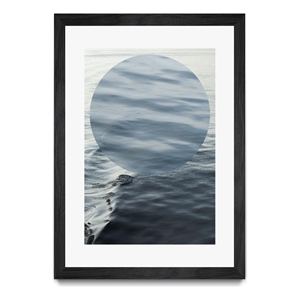 Giant Art 24x36 Round Geometric Matted and Framed in Multi-Color