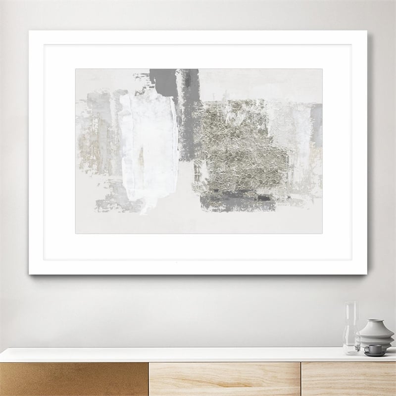 Giant Art 36x24 Silver Slate Matted and Framed in Multi-Color