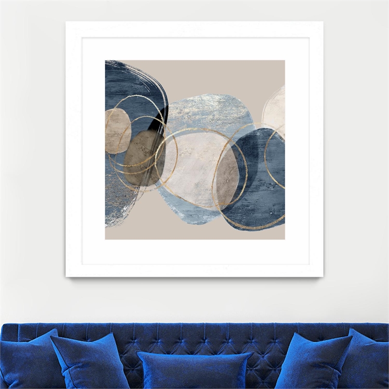 Giant Art 36x36 Conglomerate I Matted and Framed in Multi-Color