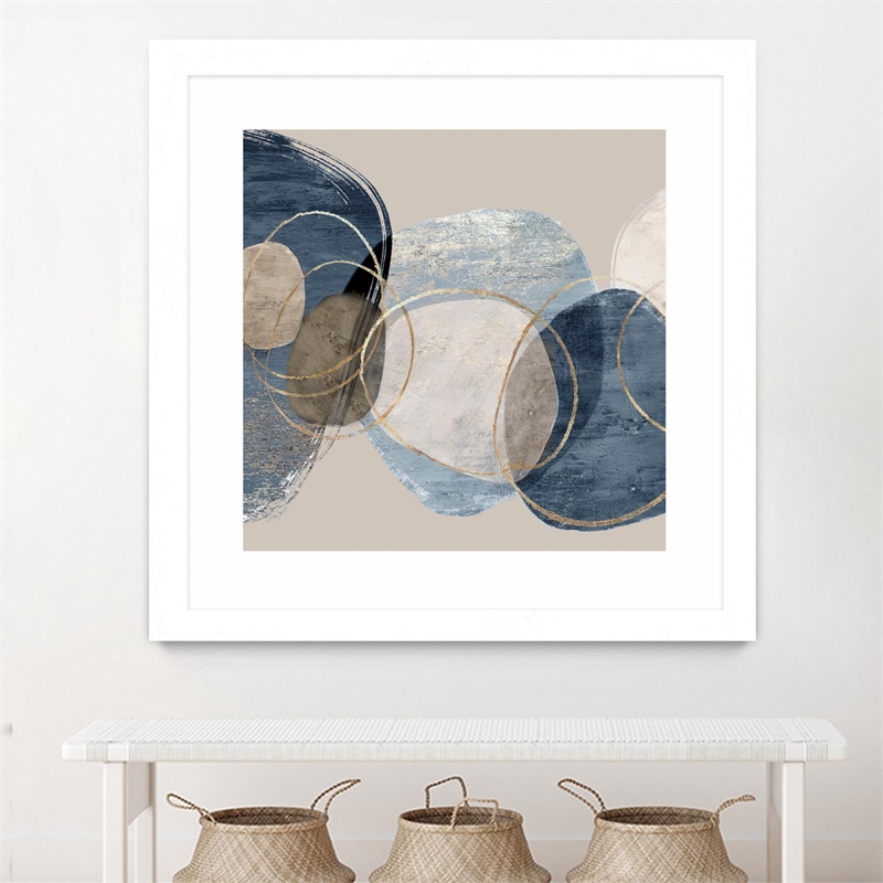 Giant Art 36x36 Conglomerate I Matted and Framed in Multi-Color