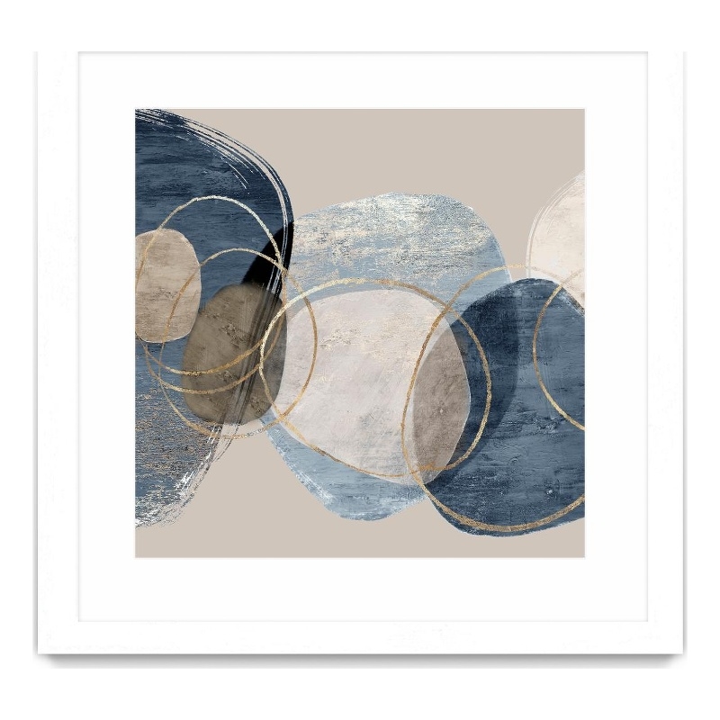 Giant Art 36x36 Conglomerate I Matted and Framed in Multi-Color