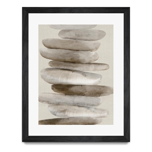 Giant Art 30x40 Stacked Rocks II Matted and Framed in Multi-Color