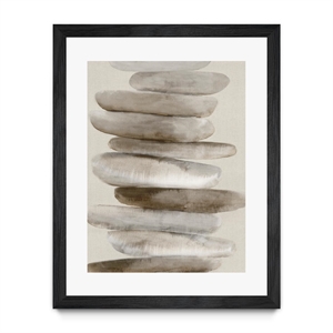 Giant Art 24x32 Stacked Rocks II Matted and Framed in Multi-Color