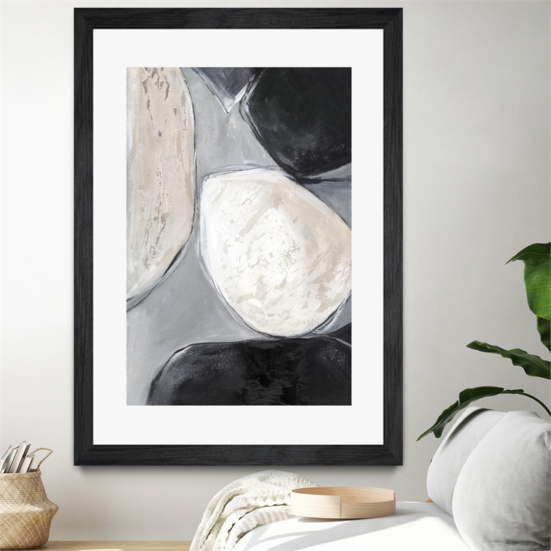 Giant Art 24x36 Falling Rocks II Matted and Framed in Multi-Color