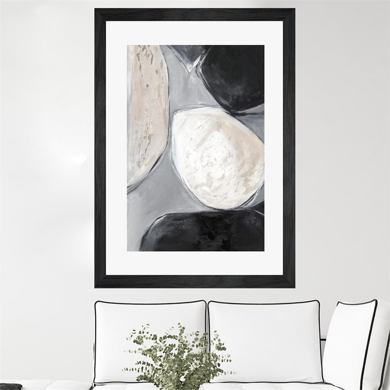 Giant Art 24x36 Falling Rocks II Matted and Framed in Multi-Color