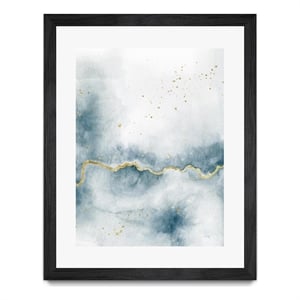 Giant Art 24x32 Flow with Gold III Matted and Framed in Multi-Color