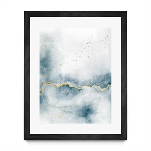 Giant Art 30x40 Flow with Gold III Matted and Framed in Multi-Color