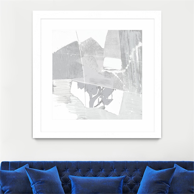 Giant Art 30x30 Composition Neutral II Matted and Framed in White
