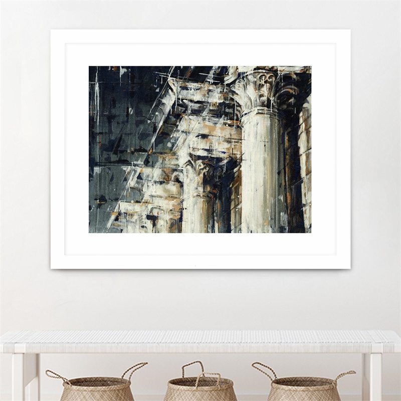 Giant Art 40x30 Corinthian I Matted and Framed in White