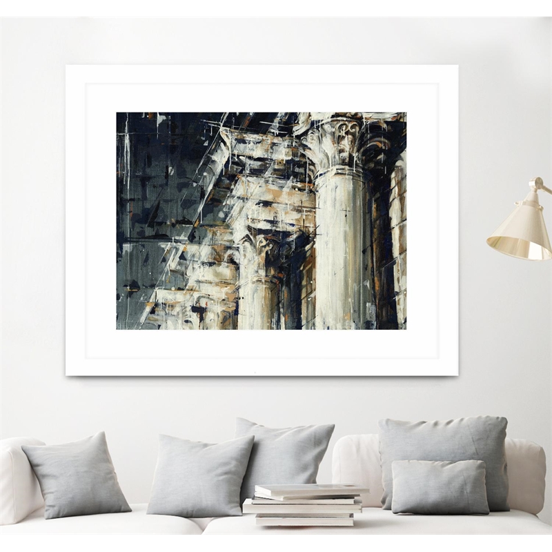 Giant Art 40x30 Corinthian I Matted and Framed in White