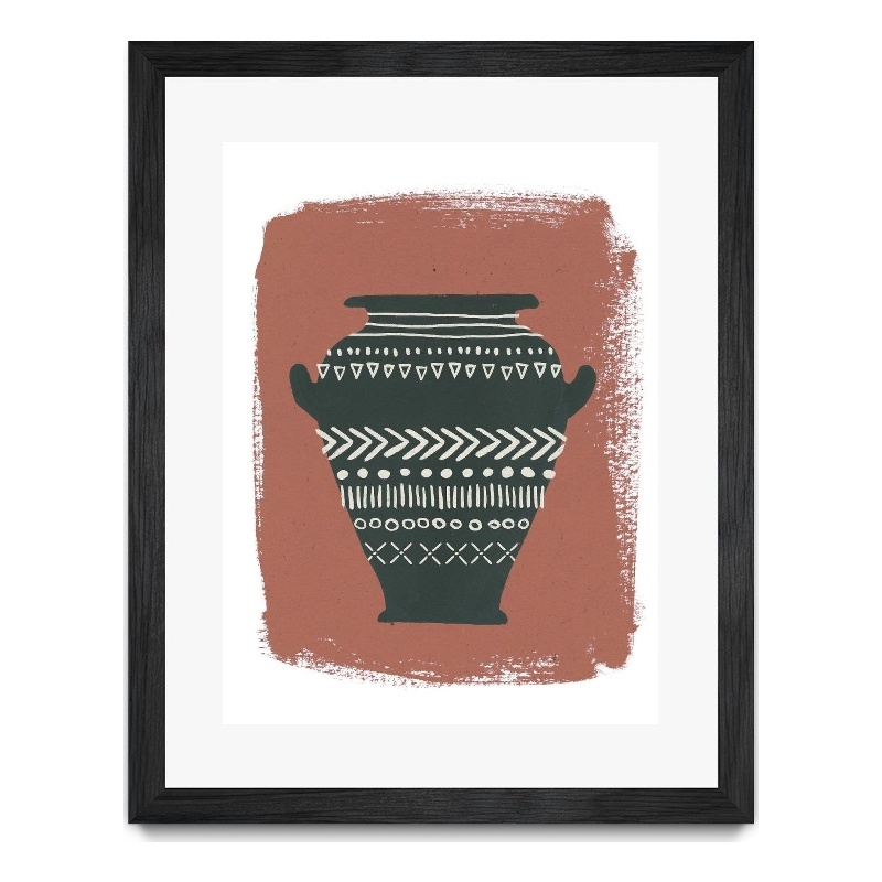 Giant Art 24x32 Global Vessels IV Matted and Framed in Multi-Color