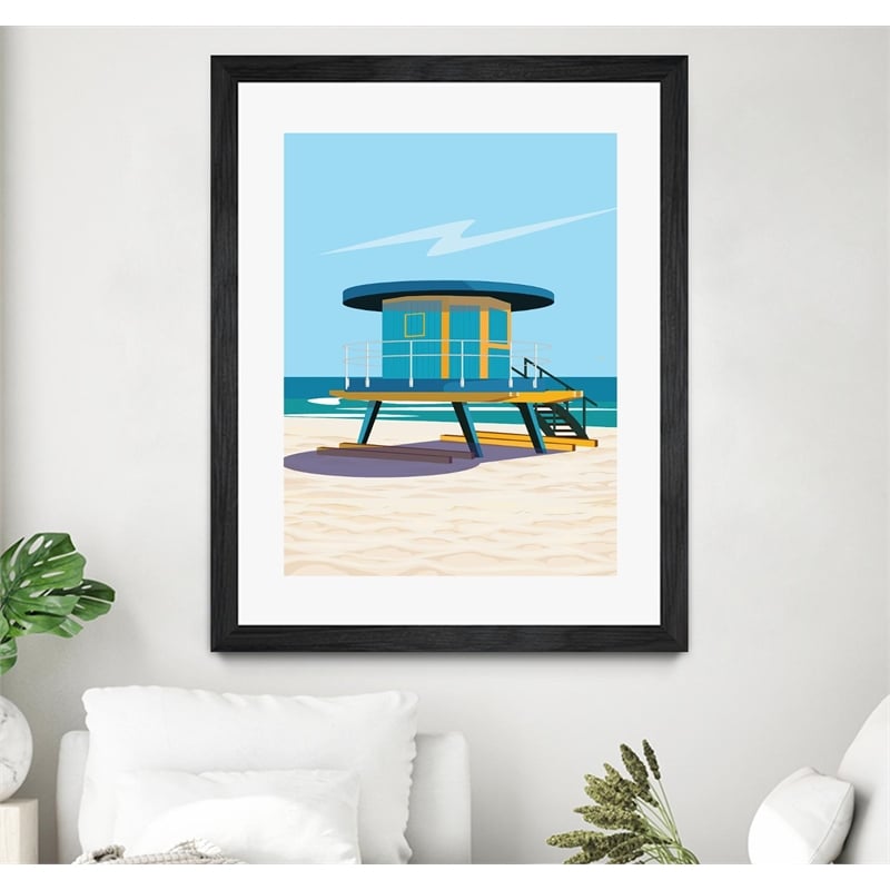 Giant Art 30x40 Hal's Villa Matted and Framed in Multi-Color
