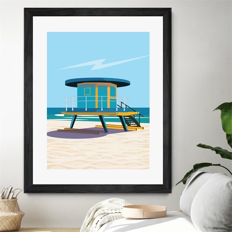 Giant Art 30x40 Hal's Villa Matted and Framed in Multi-Color
