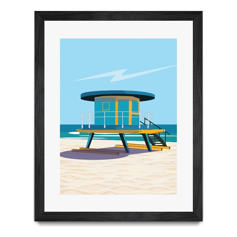 Giant Art 30x40 Hal's Villa Matted and Framed in Multi-Color