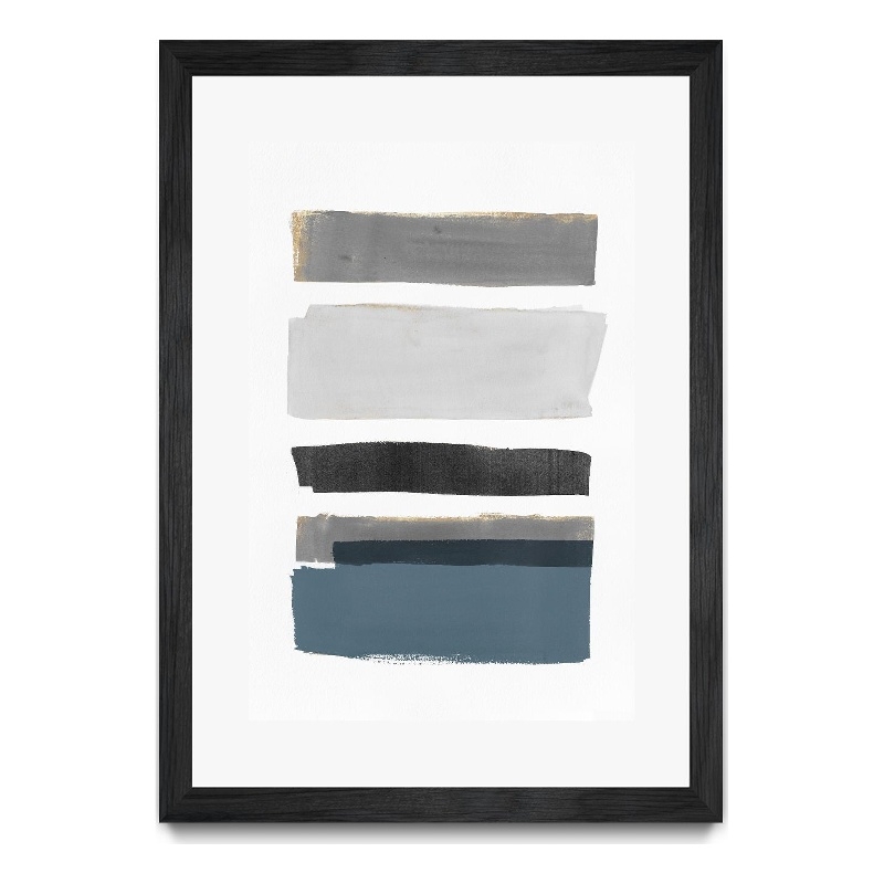 Giant Art 24x36 stacked Stripes I Matted and Framed in Multi-Color