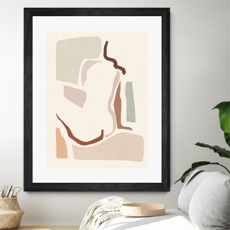 Giant Art 30x40 Lounge Abstract I Matted and Framed in Pink