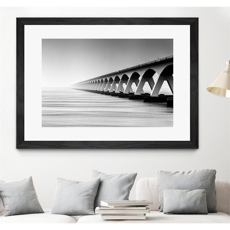 Giant Art 36x24 The Endless Bridge Matted and Framed in Multi-Color