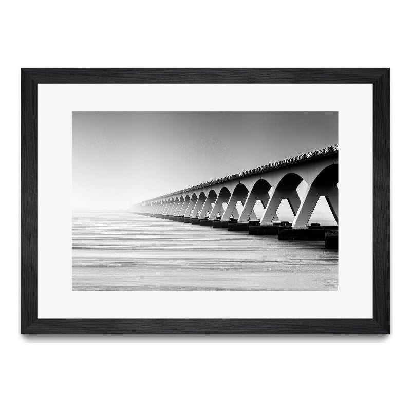 Giant Art 36x24 The Endless Bridge Matted and Framed in Multi-Color