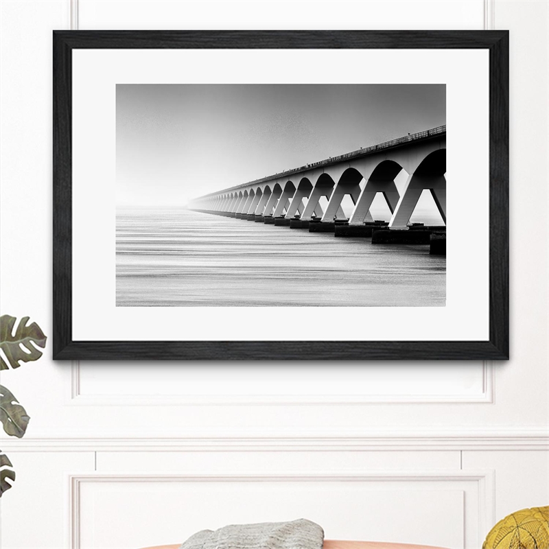 Giant Art 24x36 The Endless Bridge Matted and Framed in Multi-Color