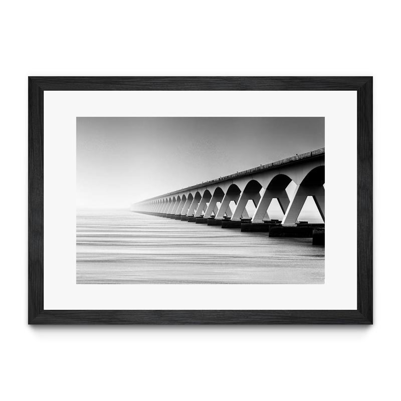 Giant Art 24x36 The Endless Bridge Matted and Framed in Multi-Color