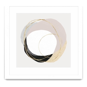Giant Art 30x30 Ring of Gold II Matted and Framed in Pink