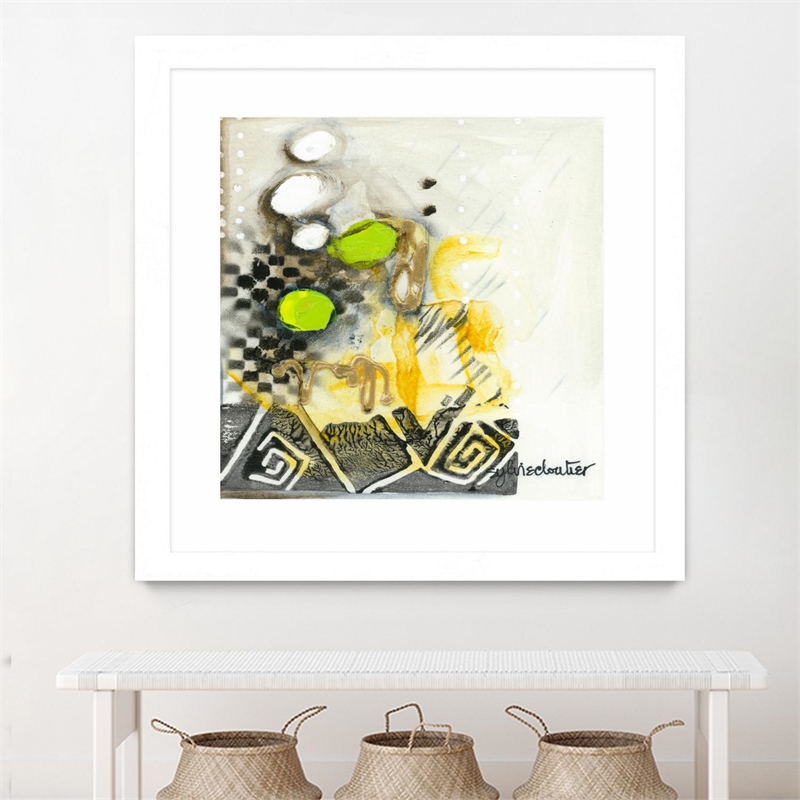 Giant Art 36x36 Left Side Matted and Framed in Yellow
