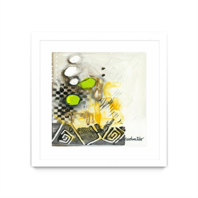 Giant Art 30x30 Left Side Matted and Framed in Yellow
