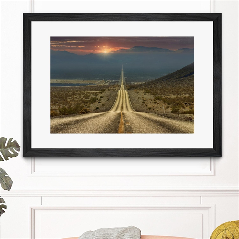Giant Art 36x24 Shatov - My way Matted and Framed in Multi-Color