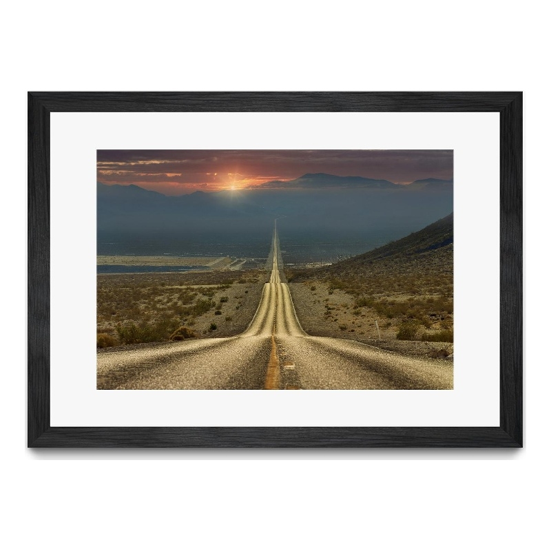 Giant Art 36x24 Shatov - My way Matted and Framed in Multi-Color