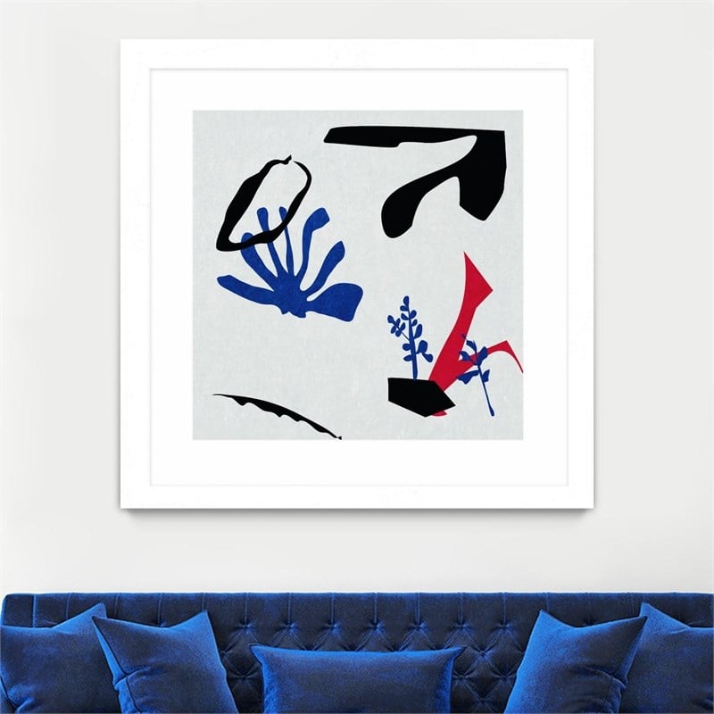 Giant Art 36x36 Poker II Matted and Framed in Red