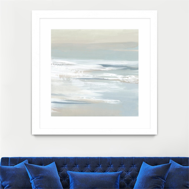 Giant Art 36x36 Shadows of the Sea I Matted and Framed in White