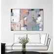Giant Art Canvas  36x24 Intertwining Grid II Framed in Multi-Color