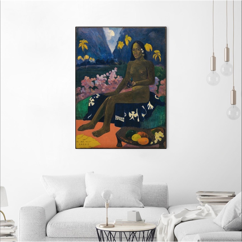 Giant Art Canvas  24x32 The Seed of the Areoi  1892 Framed in Multi-Color