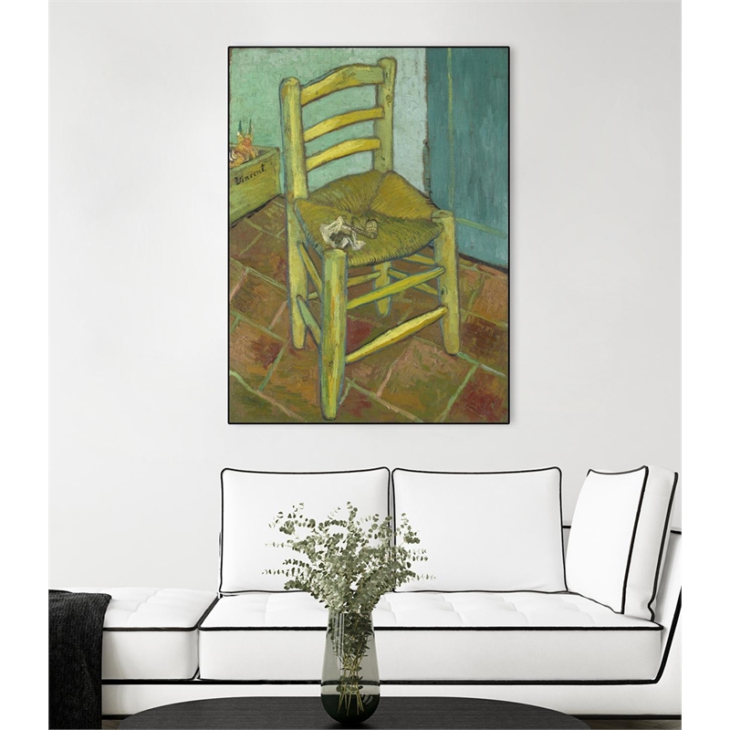 Giant Art Canvas  24x32  Van Gogh's Chair  1888  Framed in Yellow