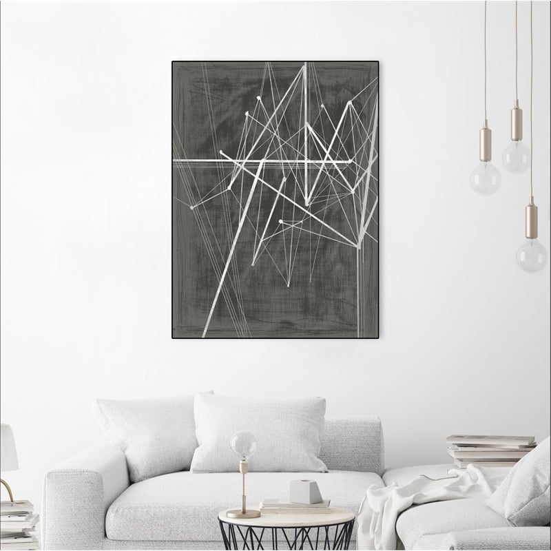 Giant Art Canvas  24x32 Vertices II Framed in White