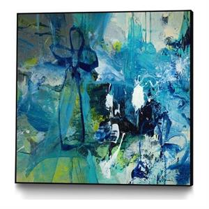 Giant Art Canvas  20x20 Abstract Flower Framed in Multi-Color