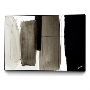 Giant Art Canvas  36x24 Dark Veil Abstract Framed in Multi-Color