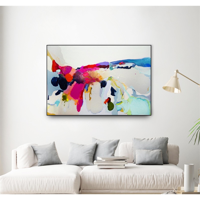 Giant Art Canvas  36x24 Reach in out Framed in Pink
