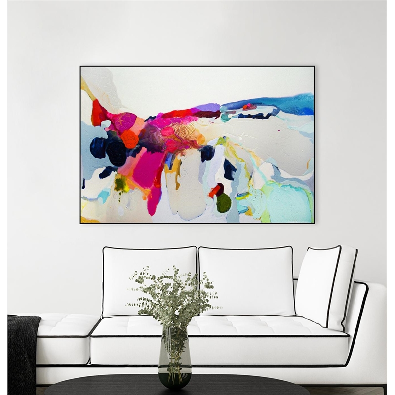 Giant Art Canvas  36x24 Reach in out Framed in Pink