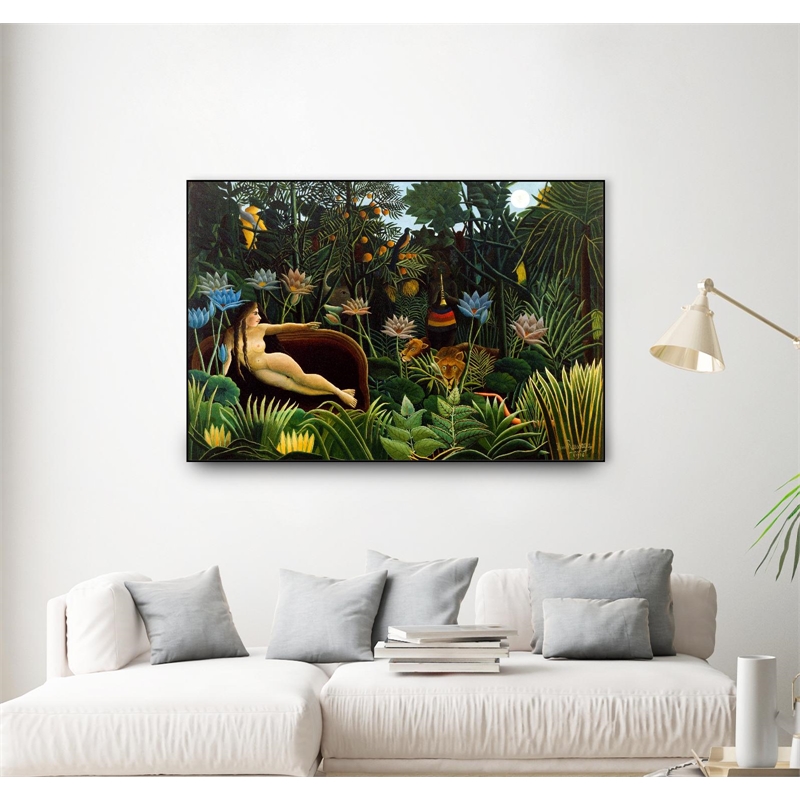 Giant Art Canvas  36x24 The Dream  1910 Framed in Multi-Color
